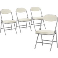 HOMCOM Klappstuhl 4er Set Campingstuhl mit Gepolsteter Rückenlehne, Klappbar Bürostuhl mit Stahlrahmen, Küchenstuhl mit Polster bis 120 kg belastbar für Gäste,  – Ansicht 1
