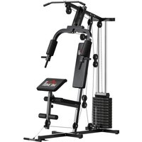 HOMCOM Fitness-Kraftstation - Kooperation Aosom.fr x FFHandball - mit 12 Gewichtsscheiben à 5,5 kg für komplettes Training - 135 x 103 x 210 cm Aosom – Ansicht 1