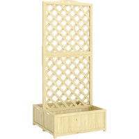 Outsunny Pflanzkasten mit Rankgitter aus Massivholz - Klappbares Hochbeet mit Doppel-Blumenbehälter - Gartenbeet 170 cm hoch für Kletterpflanzen auf Balkon, Ter – Ansicht 1