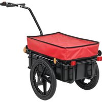 HOMCOM Fahrradanhänger für 40 kg, Handwagen mit wasserfester Oxford-Stoffabdeckung, Reflektoren, Stahlrahmen und Griffen zum Transport von Gepäck, 144x59x80 cm, – Ansicht 1