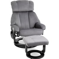 HOMCOM Massagesessel Fernsehsessel Relaxsessel mit Liegefunktion Sessel mit Hocker Massagefunktion samtartiges Polyester Grau 76 x 80 x 102 cm Aosom