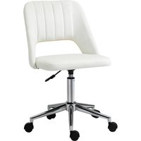 Vinsetto Drehstuhl Beige, höhenverstellbarer Bürostuhl für Wohnzimmer & Schreibtisch, kompakt, ergonomisch & modern Aosom.de – Ansicht 1