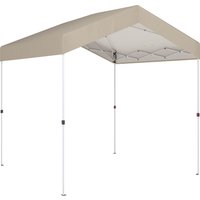 Outsunny Klappbarer Pavillon 2,4x2,4 m, Pop-up, Gartenpavillon mit UPF50+, Zentralverschluss, Höhenverstellbar, Tragetasche, Sandsäcke, Außenpavillon, Beige Aos – Ansicht 1