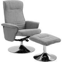 HOMCOM Relaxsessel drehbar mit Hocker und Liegefunktion, TV-Sessel bis 150kg, Samt Grau für gemütliche Abende Aosom.de