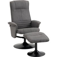 HOMCOM Relaxsessel mit Fußhocker 360° drehbar, verstellbarer Fernsehsessel mit Hocker, Schaumstoff dunkelgrau 69 x 71 x 104 cm Aosom.de – Ansicht 1