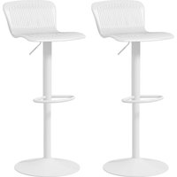 HOMCOM Set 2 Barhocker mit ergonomischen Rückenlehnen, Polypropylen Fußstütze, Höhenverstellbare Barhocker mit drehbarer Sitzfläche und rutschfester Basis für d – Ansicht 1