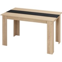 HOMCOM Esstisch im modernen Design mit großer Tischplatte für 4-6 Personen aus Spanplatte, Maße 120L x 69B x 75H cm in Schwarz und Natur Aosom – Ansicht 1