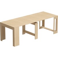HOMCOM Ausziehbarer Esstisch 48-240 x 90 cm Esszimmertisch Rechteckiger Küchentisch für bis zu 10 Personen, mit Holzoptik, 4 Erweiterungsplatten für Küche, Essz – Ansicht 1