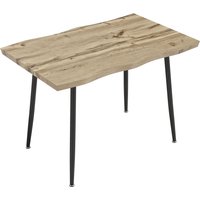 HOMCOM Esstisch, Küchentisch für 4 Personen, 110 x 70 cm Moderner Nordischer Esszimmertisch mit Metallgestell, Holzoptik für Küche, Esszimmer, Eiche Aosom – Ansicht 1