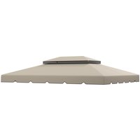 Outsunny Ersatzdach für Pavillon Partyzelt Festzelt Polyesterdach hochdicht 170 g/m² 4 x 3 m beige Aosom – Ansicht 1