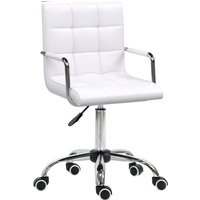 HOMCOM Bürostuhl höhenverstellbar 84-99H cm ergonomischer Drehstuhl Chefsessel für Büro und Homeoffice PU Weiß Aosom.de – Ansicht 1