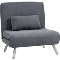 HOMCOM Schlafsessel 2-in-1 klappbar Schlafsofa mit Bettfunktion Relaxsessel mit Verstellbarer Rückenlehne, abnehmbar Kissen, Samtoptik, Gästebett bis 120 kg, So