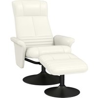 HOMCOM Relaxsessel mit Hocker Drehbarer Fernsehsessel mit Liegefunktion, TV-Sessel bis 150 kg belastbar, Liegesessel für Wohnzimmer, Schlafzimmer, Mikrofasertuc