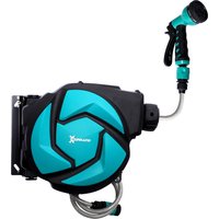 DURHAND Wandschlauchbox Schlauchtrommel 10 m schwenkbar 180° mit Multibrause Frostschutz -5–45 °C Kunststoff Grün Schwarz Aosom.de – Ansicht 1
