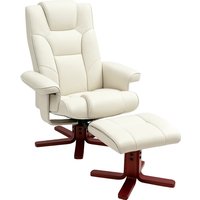 HOMCOM Relaxsessel mit Hocker, Fernsehsessel mit Liegefunktion, Wippfunktion, Gepolstert Liegesessel mit verstellbarer Rückenlehne, bis 150 kg, für Wohnzimmer,  – Ansicht 1