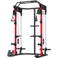 SPORTNOW Power Cage Smith Machine, Power Rack mit verstellbarem Kabelzugsystem, multifunktionales Squat Rack für Krafttraining zu Hause mit Klimmzugstange, Dip- – Ansicht 1