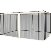 Outsunny Mückennetze für Pavillon Festzelt Gartenpavillon 3,35 x 2,07 m - Set aus 4 Mückennetzen mit Reißverschluss + Haken zur Befestigung - Polyester Nylon Ao – Ansicht 1