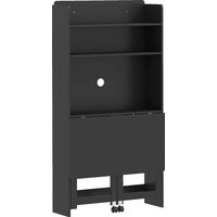 HOMCOM Computertisch mit Ablagefächern, Klappbare Arbeitsfläche & 2 Rollen, für Schlafzimmer, Wohnzimmer & Zuhause, 80 x 69 x 155 cm, Schwarz Aosom – Ansicht 1