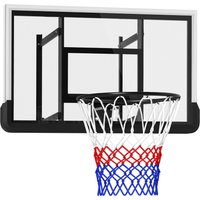 SPORTNOW Basketballkorb mit Rückwand für Outdoor & Indoor, Basketballbrett mit Ø45 cm Stahlkorb und Netz, Wandmontage, Basketball Board für Erwachsene, Schwarz  – Ansicht 1