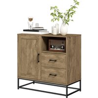 HOMCOM Buffet Wohnzimmer Aufbewahrungsmöbel modernes Design mit 2 Schubladen, offenem Fach und verstellbarem Regal - Esszimmer, Küche und Wohnzimmer Buffet, 80  – Ansicht 1