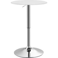 HOMCOM Runder Bartisch mit Höhenverstellung 67-93 cm Hoch Bartisch mit 360° drehbarer Ø63 cm Tischplatte mit rundem verchromtem Metallfuß für Bistro Küche Esszi – Ansicht 1