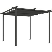 Outsunny Pergola 3x3m Garten Pavillon Terrassendachung aus Metall, Gartenpavillon mit Verstellbares Dach, UV Schutz 30+ Freistehender Sonnenschutz für Terrasse  – Ansicht 1