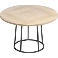 HOMCOM Esstisch rund für 4–6 Personen, Ø 120 x 75 cm, Küchentisch mit konischem Metallgestell, Industriestil, für Esszimmer, Küche, Wohnzimmer, Naturholz Aosom – Ansicht 1