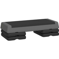 SPORTNOW Aerobic-Stepper, 10,5/15,5/20,5cm Höhenverstellbare Steppbrett, rutschfest, für Zuhause, Fitnessstudio, Büro, Kunststoff, Grau Aosom – Ansicht 1