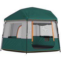 Outsunny Campingzelt für 4-6 Personen stabil wasserdicht Familienzelt mit abnehmbarem oberen Abdeckung Tragetasche Kuppelzelt mit 3000mm Wassersäule UV30+ Schut – Ansicht 1
