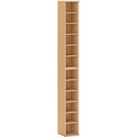 HOMCOM Set aus 2 Säulenregalen CD-/DVD-Aufbewahrung 6 + 6 Fächer 21 x 22,5 x 88,5 cm max. Kapazität 204 CD natürliche Holzoptik Aosom – Ansicht 1