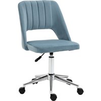 Vinsetto Drehstuhl höhenverstellbar für Wohnzimmer & Büro, Samt in Blau, ergonomischer Bürostuhl für Komfort Aosom.de – Ansicht 1