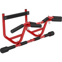 SPORTNOW Multifunktionale Wand-Klimmzugstange, Tragkraft 150 kg, Heim-Fitnessgerät, Rot & Schwarz Aosom – Ansicht 1