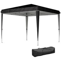 Outsunny Gartenzelt Faltpavillon 3x3 m mit Höhenverstellung, Entwässerungslöchern und Transporttasche, Outdoor-Pavillon aus Metall und Oxford-Gewebe, UV50+, für – Ansicht 1
