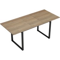 HOMCOM Esstisch ausziehbar 140/180 x 80 cm Esszimmertisch mit Tischbeine aus Stahl Rechteckiger Küchentisch für 6-8 Personen für Küche, Esszimmer, Natur Aosom – Ansicht 1