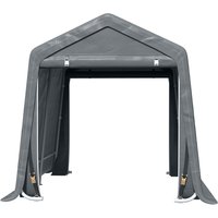 Outsunny Gartenhaus, Lagerzelt, 2 Reißverschlusstüren, Metallrahmen, Fahrradunterstand, Schutz vor leichtem Regen und Wind, 280 x 240 x 240 cm, Dunkelgrau Aosom – Ansicht 1