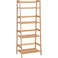 HOMCOM Bücherregal Standregal mit 4 Ebenen Aufbewahrungsregal aus Bambus Büroregal für Wohnzimmer, Schlafzimmer, Büro, Natur Aosom – Ansicht 1