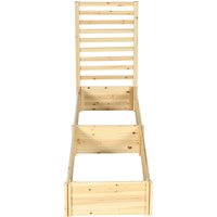 Outsunny Rechteckige Pflanzgefäß mit Rankgitter aus Fichtenholz 230L x 60B x 110H cm Naturholz Aosom – Ansicht 1