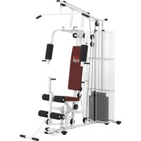 HOMCOM Kraftstation Fitnessstation Fitnessgerät Multifunktion Krafttraining Multistation Trainingsstation mit Latzug Butterflystange 45kg Gewichten Seil, Fitnes – Ansicht 1