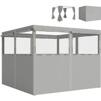 Outsunny 4 Seitenwände für Pavillon, 3x3 m, Pavillon-Seitenwände mit 8 aufrollbaren Fliegengitterfenstern, UV-Schutz 30+, wasserdicht, Ersatzseiten für Gartenpa – Ansicht 1
