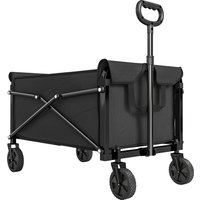 Outsunny Bollerwagen 81L kompakter faltbarer Handwagen mit Verstellbarem Griff, Bremse, Transportwagen 50kg Belastbar, Gartenwagen für Garten Einkauf Shopping A
