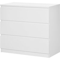 HOMCOM Schrank 3 Schubladen Schlafzimmerschrank puristisches Möbelstück moderner Stil für Schlafzimmer, Wohnzimmer - 80 x 39 x 73 cm, Weiß Aosom