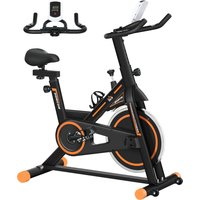 HOMCOM Heimtrainer für Zuhause, leises Indoor-Fitnessrad mit LCD-Bildschirm, verstellbarer Widerstand, Lenker und Sitz verstellbar, stationär für Zuhause, Belas – Ansicht 1