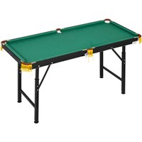 SPORTNOW Multigame Spieletisch 2in1 Multifunktionstisch Tischtennis Billard für Kinder & Erwachsene, Stahl 140x63x60-80cm, grün Aosom.de – Ansicht 1