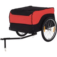 HOMCOM Transportanhänger Lastenanhänger Fahrradanhänger Cargo Trailer rot-schwarz für vielseitige Transporte Aosom.de – Ansicht 1