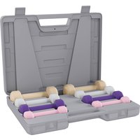 HOMCOM Hantelset 4 Paar 0,5kg-10kg Hanteln mit Koffer, Hantel-Set aus Gusseisen, Hexagon Hanteln Set, Kurzhanteln für Männer Frauen, Dumbbell für Fitnessstudio, – Ansicht 1