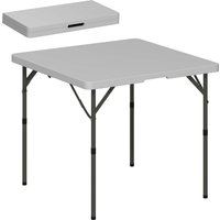 Outsunny Klapp-Campingtisch mit 2 verstellbaren Höhen, tragbarer Gartentisch aus HDPE und Metall, 86x86x74 cm, Dunkelgrau Aosom – Ansicht 1