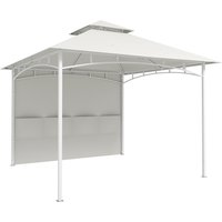 Outsunny Garten-Gazebo 3x3 m mit Vorhängen, Aufbewahrungstaschen, Deckenhaken, Außengazebo mit Doppeldach, Ablauföffnungen, Metall, für Garten Balkon Feste Terr – Ansicht 1