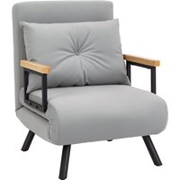 HOMCOM Schlafsofa für 1 Person 4‑in‑1, klappbares Schlafsofa mit Samtbezug, 5‑stufig verstellbare Rückenlehne und gepolstertes Kissen, für Büro, Schlafzimmer, W – Ansicht 1