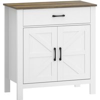 HOMCOM Sideboard, Buffetschrank mit Schublade, Aufbewahrungsschrank mit verstellbarem Regal Beistellschrank Küchenschrank für Wohnzimmer, Küche, Esszimmer, Weiß – Ansicht 1