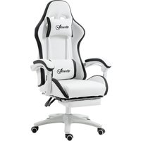 Vinsetto Ergonomischer Gaming-Stuhl aus PU-Kunstleder und Stahl mit Kopfstütze und Höhenverstellung, Gaming-Sessel mit neigbarer Rückenlehne und Lendenkissen, 6 – Ansicht 1